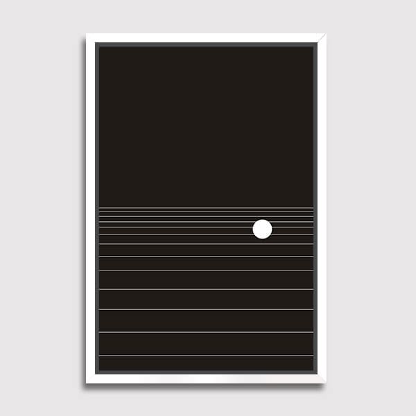 canvas-Frame-no-matte-putih-Calm-Water-and-Moon