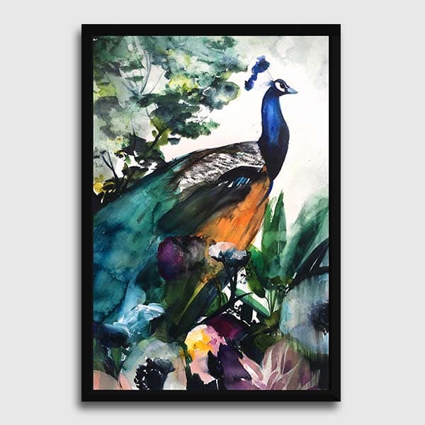 Frame-no-matte-hitam-peacock-garden