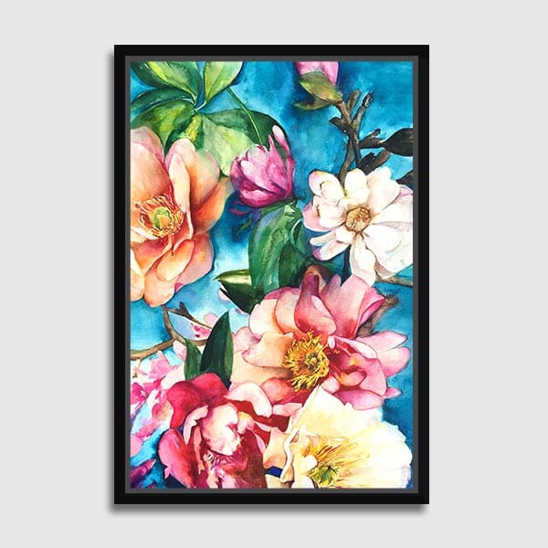 canvas-Frame-no-matte-hitam-tropical-floral-I-large