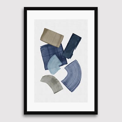 Blue-Brown-Paint-Blocks-Orara-Studio-Art-Print-Frame-Hitam-Matte