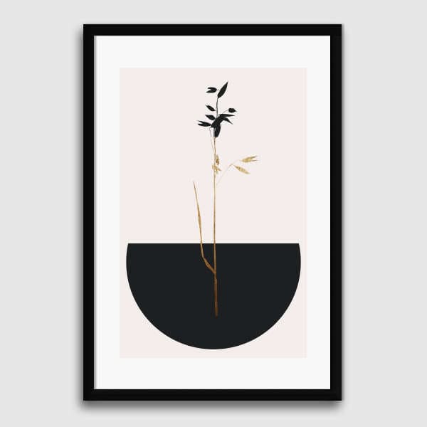 Kubistika-Planta-Negra-Art-Print-Matte-Frame-Hitam