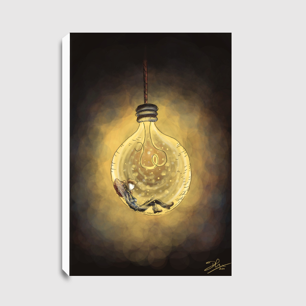 Dhika-Anjani-Boy-in-Lamp-Canvas-No-Frame